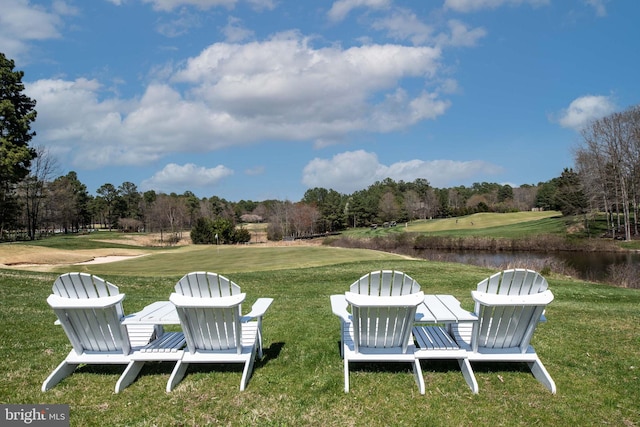 11606 Little Bay Harbor Way, Spotsylvania, VA 22551 - view of green lawn with view of scattered trees, a water view, and view of golf course
