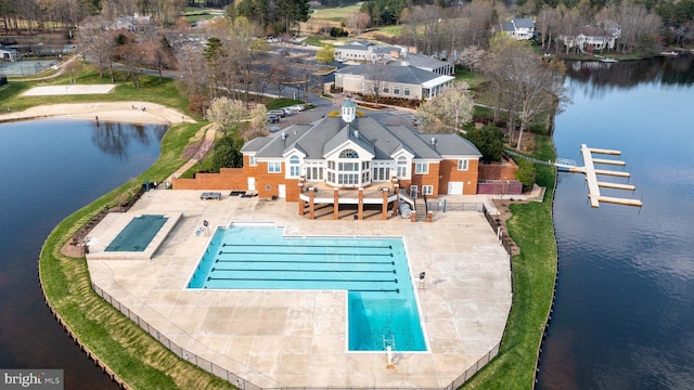 11606 Little Bay Harbor Way, Spotsylvania, VA 22551 - view from above of property featuring a pool and a nearby body of water