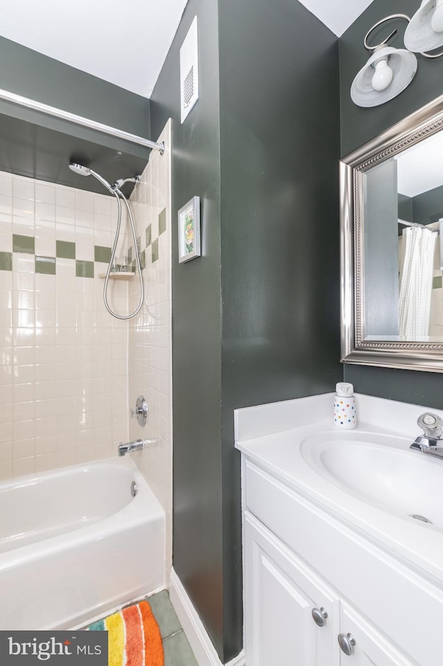 216 Christian St Unit E, Philadelphia, PA 19147 - full bathroom featuring vanity, shower / tub combo, and tile patterned floors