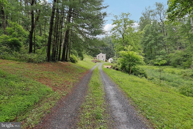 1442 Peacock Ln, Hellertown, PA 18055 - view of dirt / gravel road with a wooded view