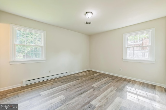 10401 W Huguenot Rd, North Chesterfield, VA 23224 - spare room featuring a baseboard radiator, plenty of natural light, and wood finished floors