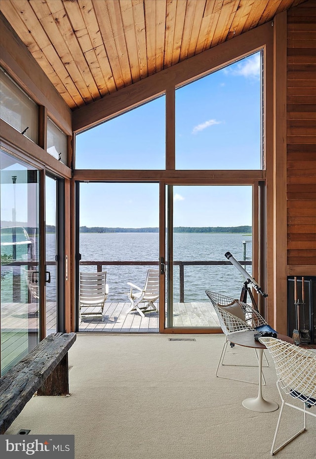 35197 Hassell Ave, Bethany Beach, DE 19930 - unfurnished sunroom with a water view