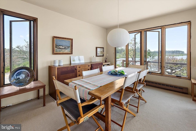 35197 Hassell Ave, Bethany Beach, DE 19930 - dining space featuring a baseboard radiator and light colored carpet