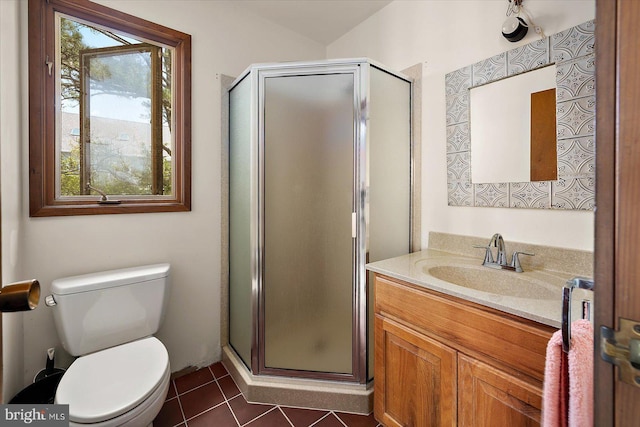 35197 Hassell Ave, Bethany Beach, DE 19930 - full bathroom featuring vanity, a stall shower, and tile patterned flooring