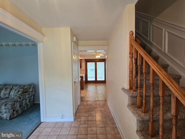 1802 Robin Dr, Hatfield, PA 19440 - corridor with light tile patterned floors and stairway