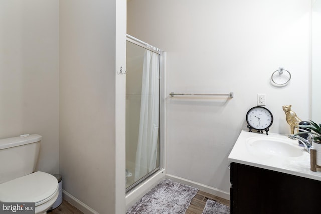 55 Hamlet Cir, Mechanicsburg, PA 17050 - full bath featuring a shower stall, wood finished floors, and vanity