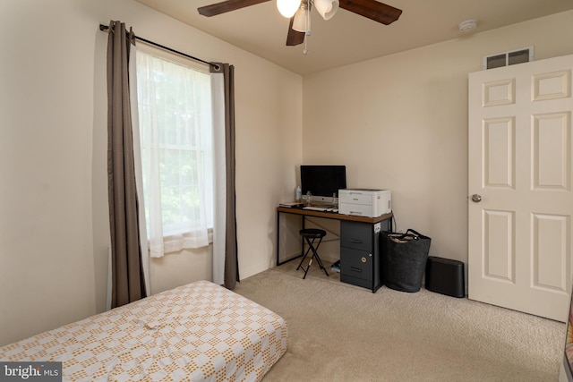 55 Hamlet Cir, Mechanicsburg, PA 17050 - bedroom with multiple windows, carpet flooring, an office area, and a ceiling fan