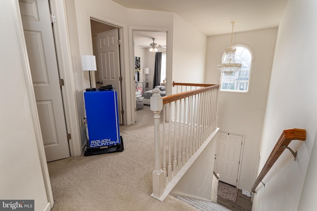 55 Hamlet Cir, Mechanicsburg, PA 17050 - stairway with carpet floors and ceiling fan