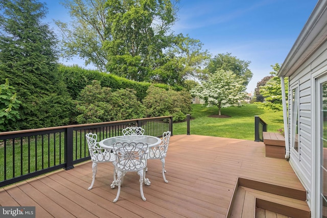 1243 Grove Rd, West Chester, PA 19380 - wooden terrace featuring a yard and outdoor dining area