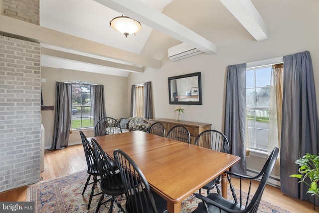 1606 W Mcgalliard Ave, Hamilton, NJ 08610 - dining room with light wood-type flooring and a wall unit AC