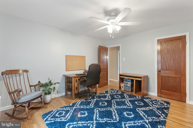 1606 W Mcgalliard Ave, Hamilton, NJ 08610 - office area featuring light wood finished floors and ceiling fan