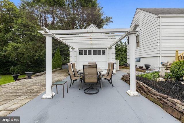 1606 W Mcgalliard Ave, Hamilton, NJ 08610 - view of patio / terrace with outdoor dining area, a pergola, and an outbuilding