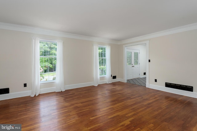 92 Lochatong Rd, Ewing, NJ 08628 - empty room with wood finished floors and ornamental molding