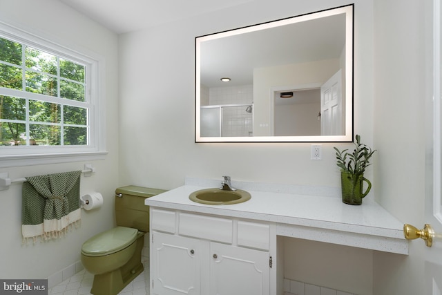 92 Lochatong Rd, Ewing, NJ 08628 - bathroom featuring vanity, tiled shower, and tile patterned flooring