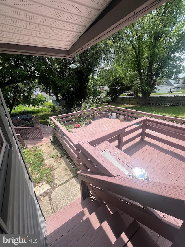 3805 Arbutus, Baltimore, MD 21207 - wooden terrace with a fenced backyard