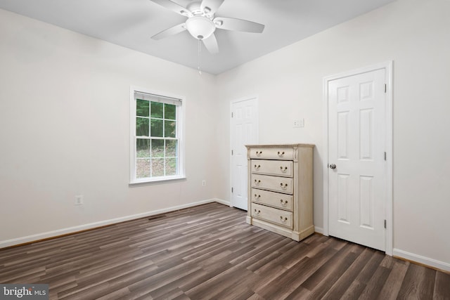 11871 Knollcrest Ln, La Plata, MD 20646 - unfurnished bedroom with dark wood finished floors and a ceiling fan