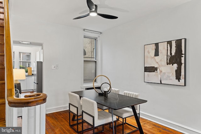 828 Mercer St, Philadelphia, PA 19125 - dining space with ceiling fan and wood finished floors
