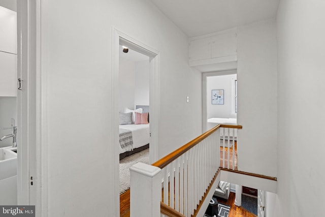 828 Mercer St, Philadelphia, PA 19125 - hall with an upstairs landing and wood finished floors