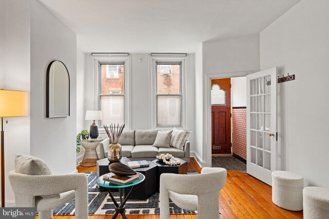 828 Mercer St, Philadelphia, PA 19125 - living room featuring hardwood / wood-style flooring and french doors