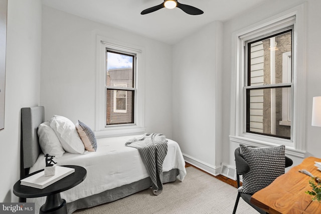 828 Mercer St, Philadelphia, PA 19125 - bedroom with wood finished floors and a ceiling fan