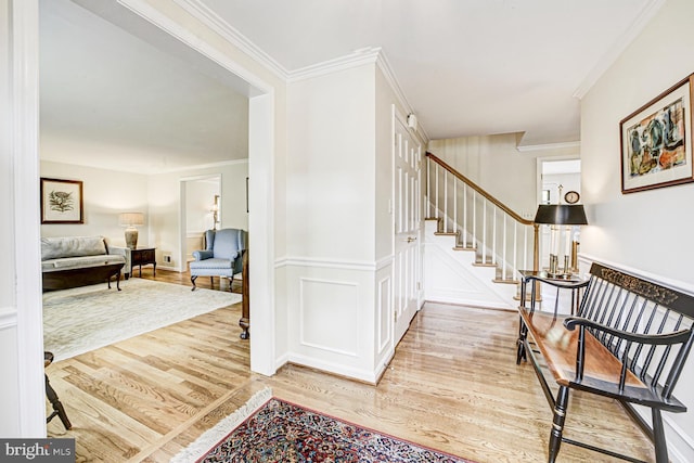 1109 Pipestem Pl, Potomac, MD 20854 - foyer entrance featuring wood finished floors, stairs, and crown molding