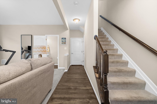 7802 Richard Halley Way, Elkridge, MD 21075 - entrance foyer with stairway and dark wood-style flooring