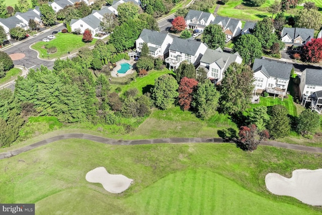 14401 Chalfont Dr, Haymarket, VA 20169 - aerial perspective of suburban area featuring a golf club and a pool area