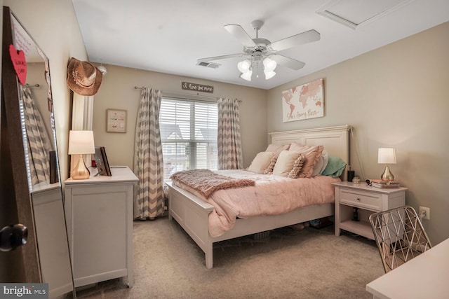 14401 Chalfont Dr, Haymarket, VA 20169 - bedroom featuring light colored carpet and a ceiling fan