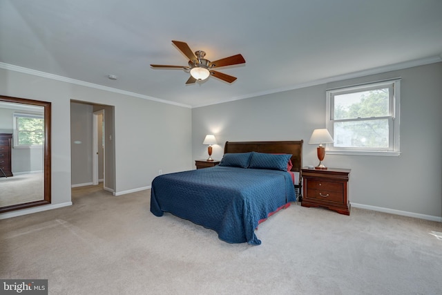 561 Nottingham Dr, Yardley, PA 19067 - carpeted bedroom featuring crown molding and a ceiling fan