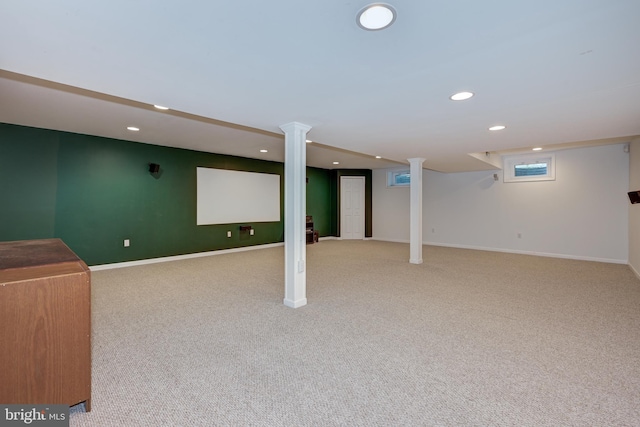 561 Nottingham Dr, Yardley, PA 19067 - finished basement with carpet flooring and recessed lighting