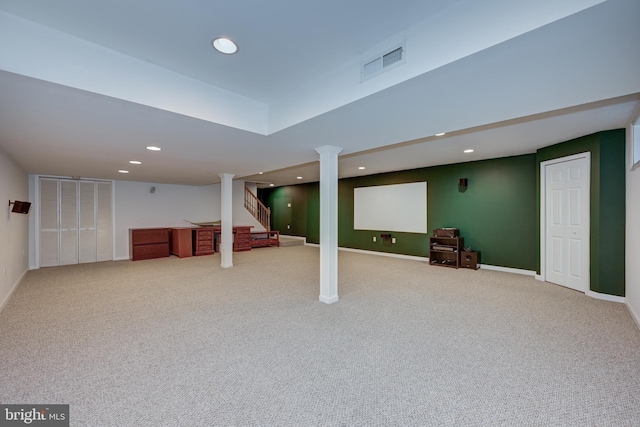 561 Nottingham Dr, Yardley, PA 19067 - finished basement featuring recessed lighting, carpet floors, and stairway