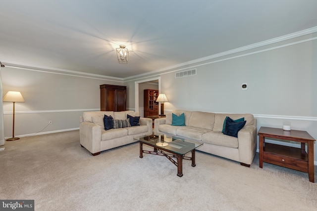 561 Nottingham Dr, Yardley, PA 19067 - living area featuring crown molding and carpet flooring