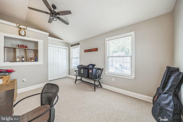 487 College Blvd, Wenonah, NJ 08090 - office space featuring vaulted ceiling, ceiling fan, and carpet