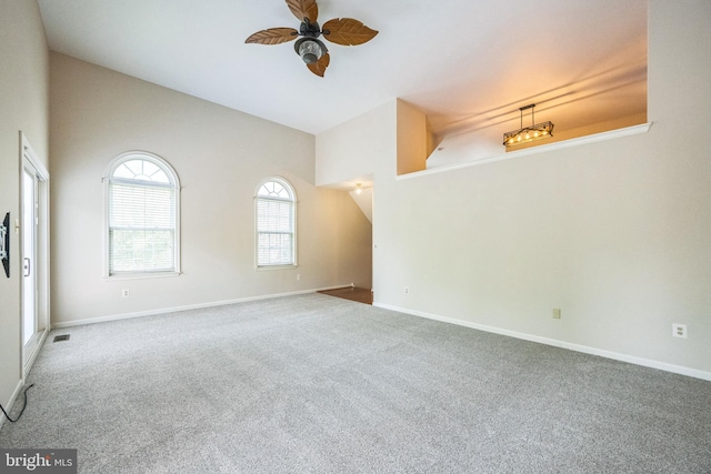 205 Dylan Dr Unit 54, Lansdale, PA 19446 - unfurnished room with a ceiling fan, vaulted ceiling, and carpet floors