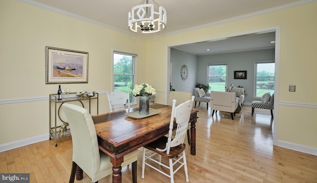 21 Shara Ln, Pennington, NJ 08534 - dining room featuring a chandelier, light wood finished floors, and crown molding