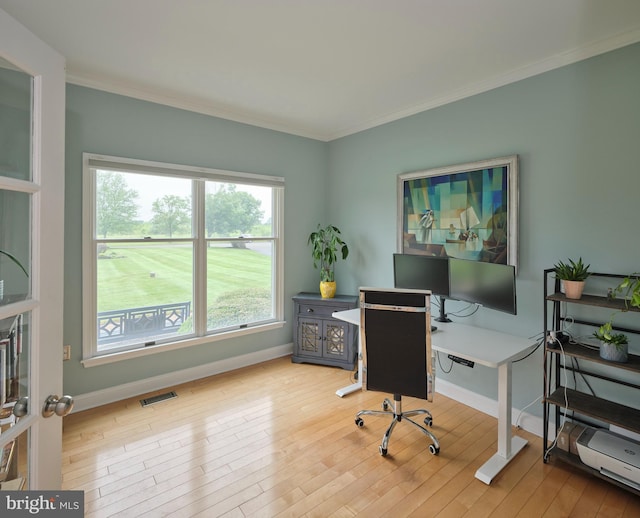 21 Shara Ln, Pennington, NJ 08534 - office space with ornamental molding and wood finished floors