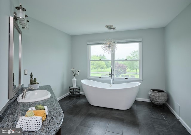 21 Shara Ln, Pennington, NJ 08534 - bathroom featuring a freestanding bath and vanity