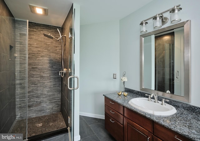 21 Shara Ln, Pennington, NJ 08534 - full bath with vanity, a shower stall, and tile patterned flooring