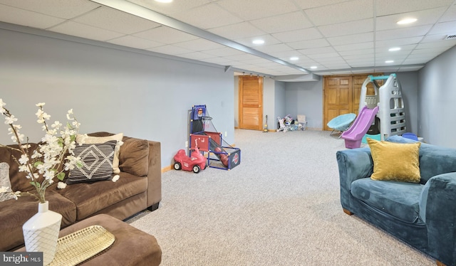 21 Shara Ln, Pennington, NJ 08534 - recreation room featuring carpet flooring and recessed lighting