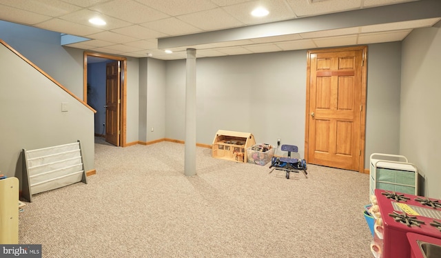 21 Shara Ln, Pennington, NJ 08534 - finished basement with carpet floors, recessed lighting, and a drop ceiling
