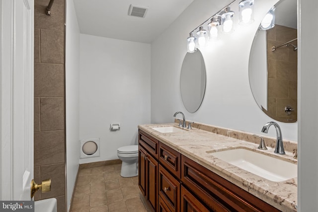 951 Robin Ln, Huntingdon Valley, PA 19006 - bathroom featuring double vanity, tile patterned floors, and a shower