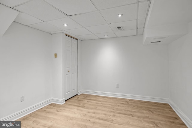 951 Robin Ln, Huntingdon Valley, PA 19006 - spare room with light wood finished floors, recessed lighting, and a drop ceiling