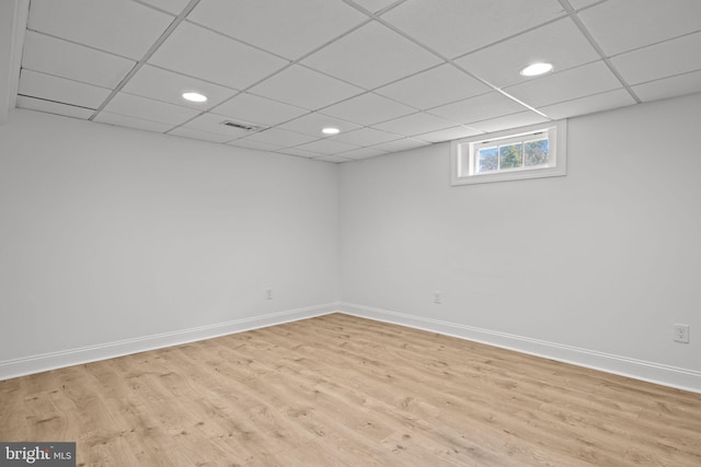 951 Robin Ln, Huntingdon Valley, PA 19006 - below grade area with light wood-style flooring, a drop ceiling, and recessed lighting