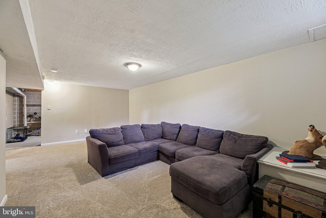 41 Sycamore Ln, Hanover, PA 17331 - carpeted living room with a textured ceiling and baseboards