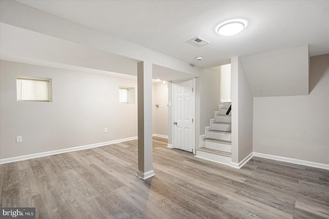 1427 Perrywood Dr, Aberdeen, MD 21001 - basement featuring wood finished floors and stairway