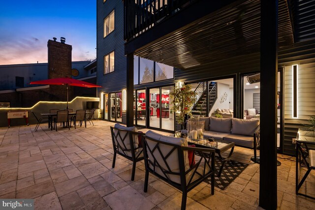 110 Rue Du Boise, Cherry Hill, NJ 08003 - patio / terrace featuring an outdoor living space, stairway, outdoor dining area, and a patio