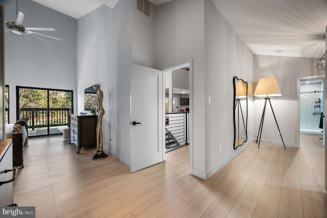 110 Rue Du Boise, Cherry Hill, NJ 08003 - hallway with a high ceiling and light wood-style floors