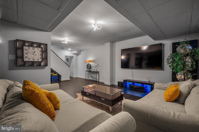 110 Rue Du Boise, Cherry Hill, NJ 08003 - living room featuring stairway and wood finished floors
