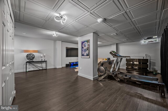 110 Rue Du Boise, Cherry Hill, NJ 08003 - exercise room featuring wood finished floors and an ornate ceiling