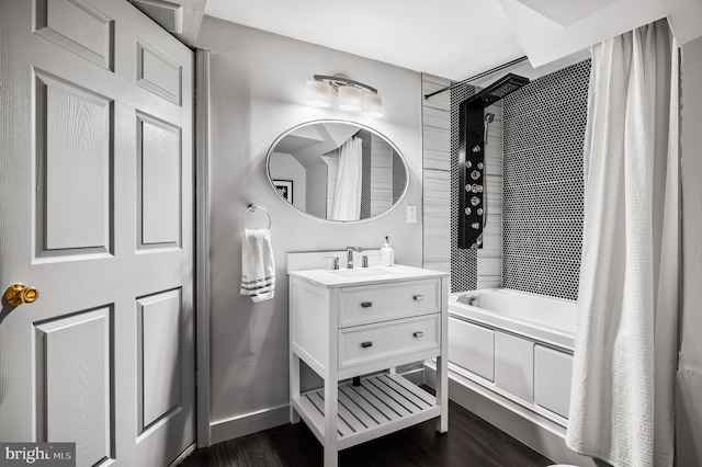 110 Rue Du Boise, Cherry Hill, NJ 08003 - full bathroom with shower / tub combo, vanity, and wood finished floors